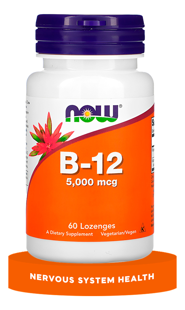 Now Foods Vitamina B12 5000mcg E Ácido Fólico 60past