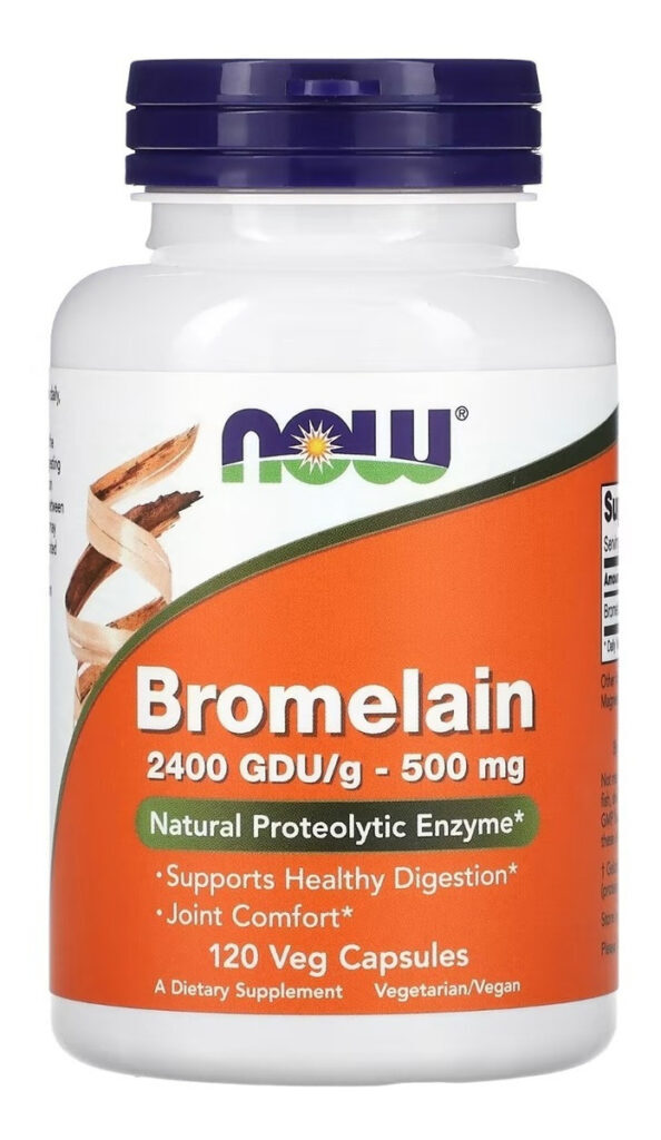 Now Foods, Bromelaína, 500 Mg, 120 Cápsulas Vegetais Sem Sabor