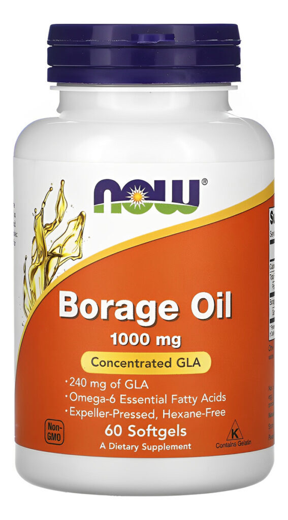 Óleo Borage (borragem) 1000mg Now Foods 60soft Importado 5un - Imagem 4