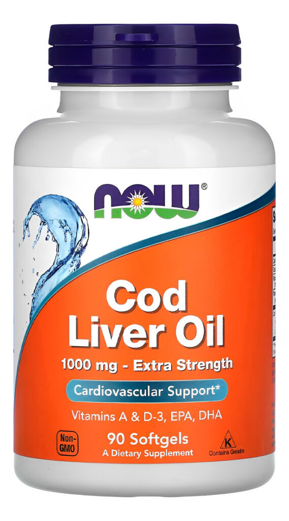 Óleo Fígado Bacalhau 1000mg90 Soft Importado Now Foods