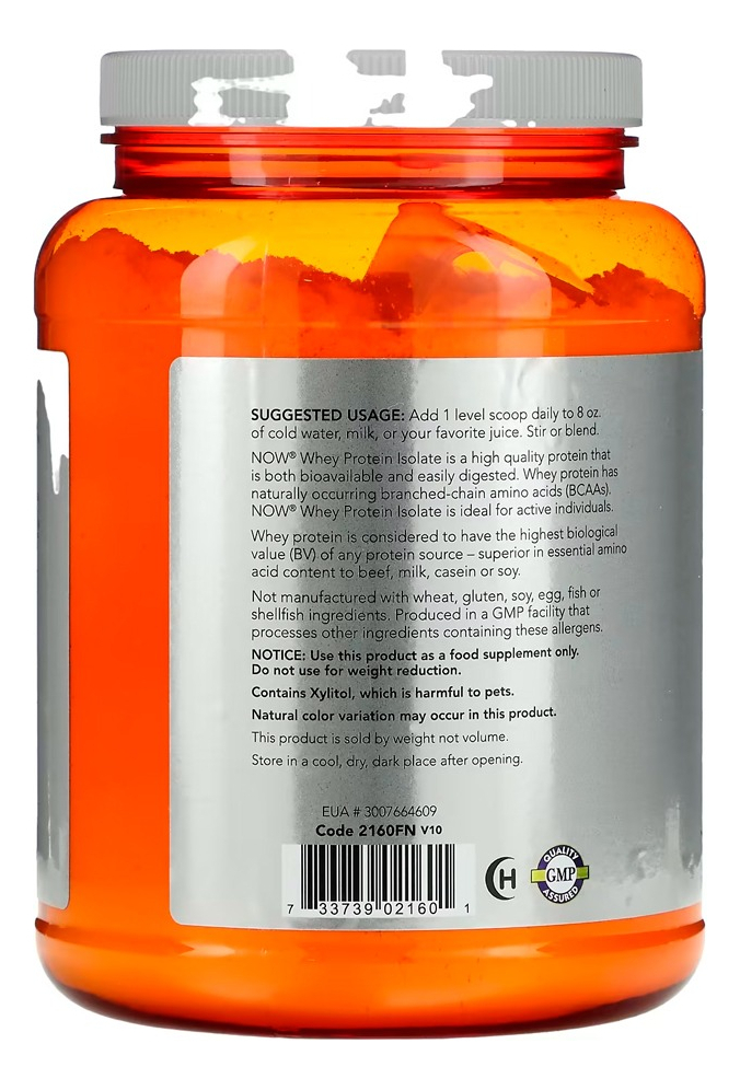 Whey Protein Pó 816 G Sabor Baunilha Importado 5un Now Foods - Imagem 3