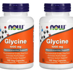Glicina 1000mg Now Foods Glycine 100 Veg Caps 2un