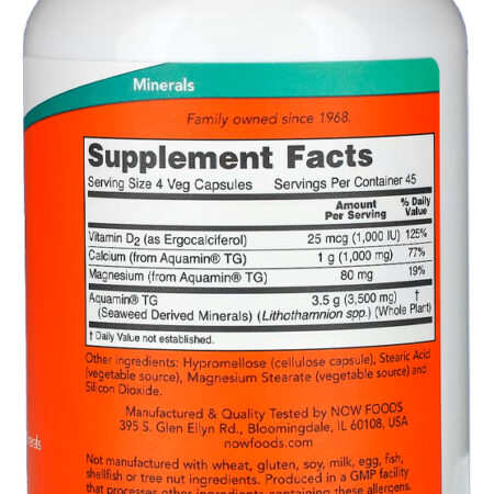 Minerais Algas Vermelhas 180 Cáps Importado 5un Now Foods - Imagem 4