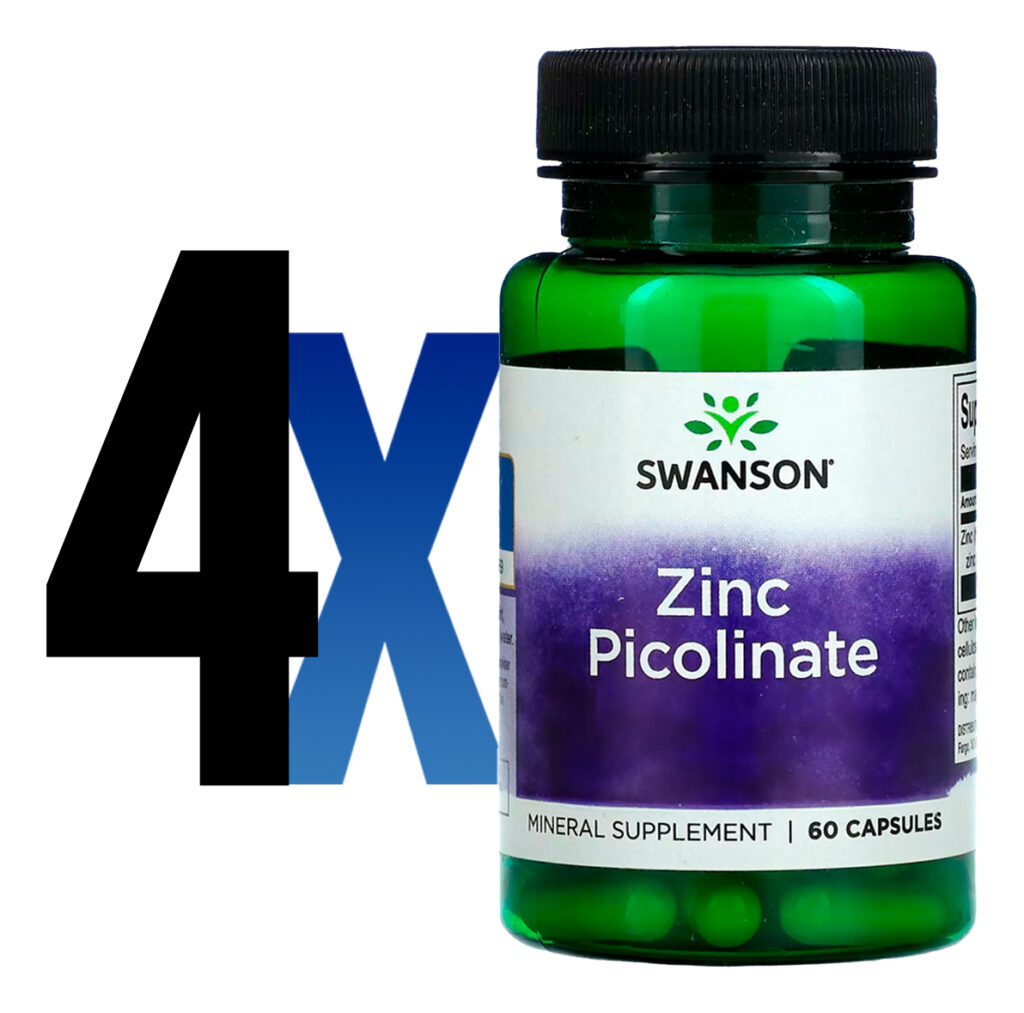 Picolinato De Zinco 22mg Swanson 60 Caps Importado 4un - Imagem 2