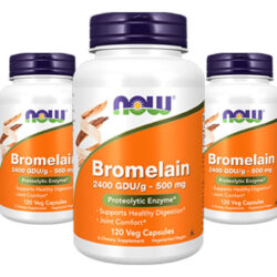 Bromelaína 500mg Now Foods 2400gdu/g 120veg Caps 5un