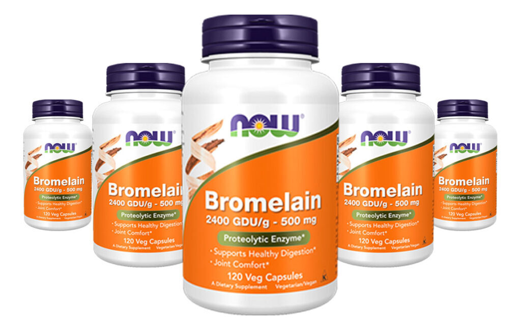 Bromelaína 500mg Now Foods 2400gdu/g 120veg Caps 5un