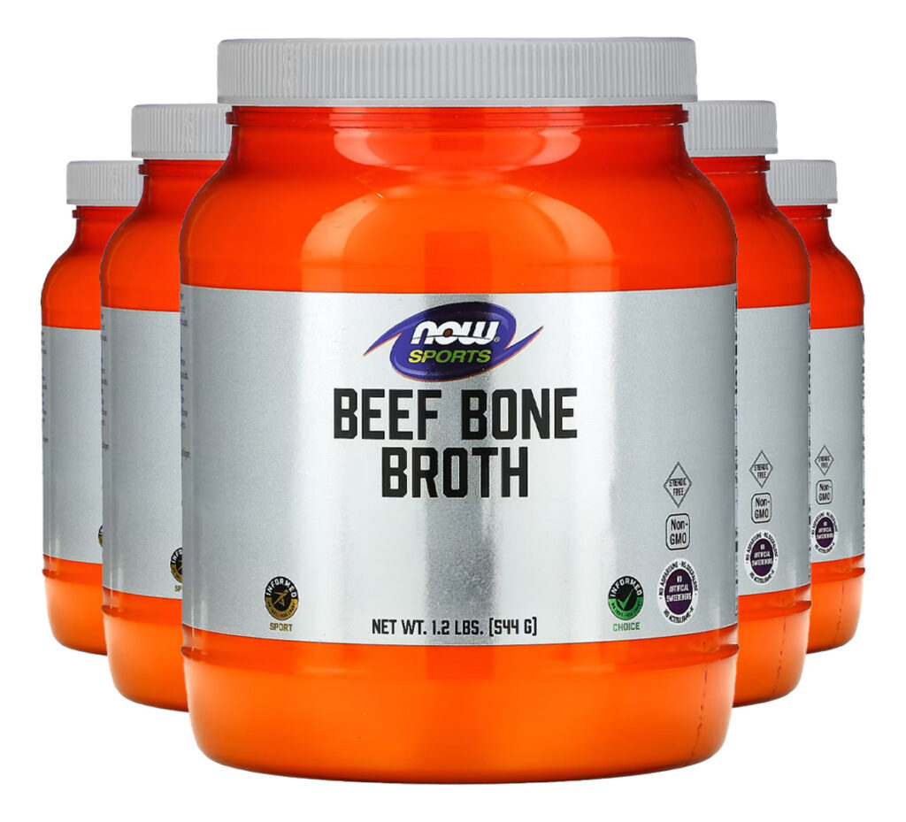 Beef Bone Broth Proteína Pó 544 G Importado 5un Now Foods