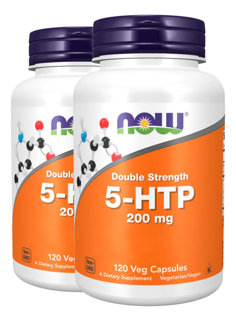 5-htp 200mg Dupla Força 120 Cápsulas Importado 2un Now Foods
