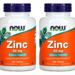 Zinco 50mg Now Foods 250 Tablets 2un Sabor Sem Sabor