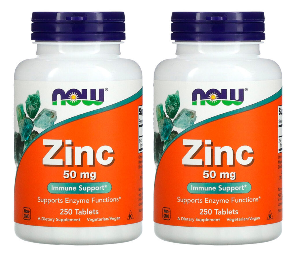 Zinco 50mg Now Foods 250 Tablets 2un Sabor Sem Sabor