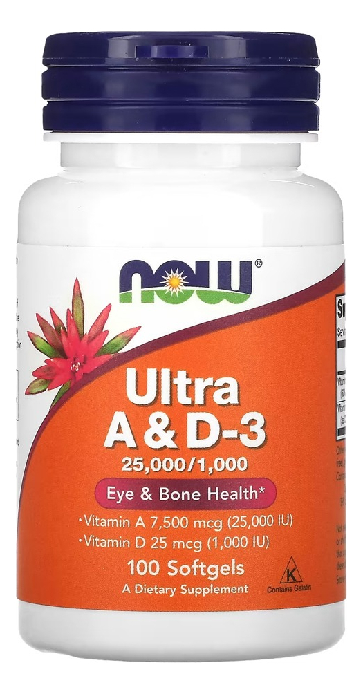 Ultra Vitamina A/d-3 7.500/25mcg Now Foods 100soft Importado