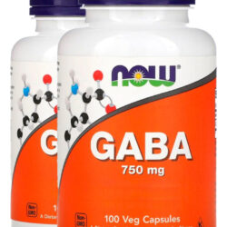 Ácido Gaba 750mg 100 Veg Cáps Importado 2un Now Foods