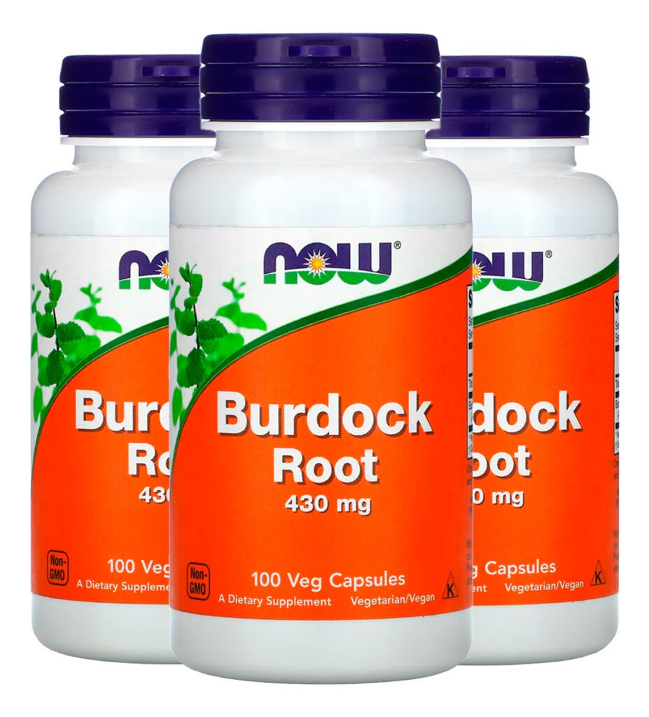 Raiz De Bardana 430mg 100 Cáps Importado 3un Now Foods