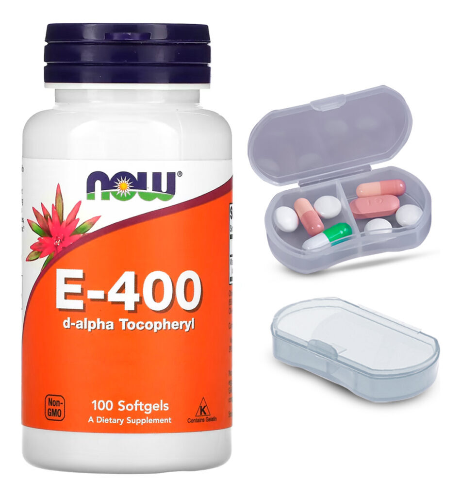 Vitamina E-400 268mg Now Foods 100 Softgels + Porta Cápsulas