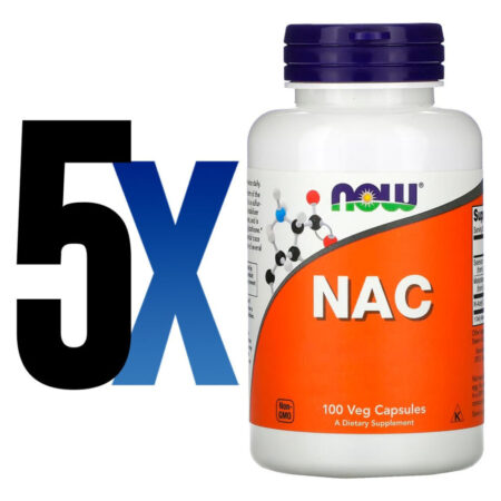 Nac N-acetilcisteína 600mg 100 Cáps Importado 5un Now Foods - Imagem 2