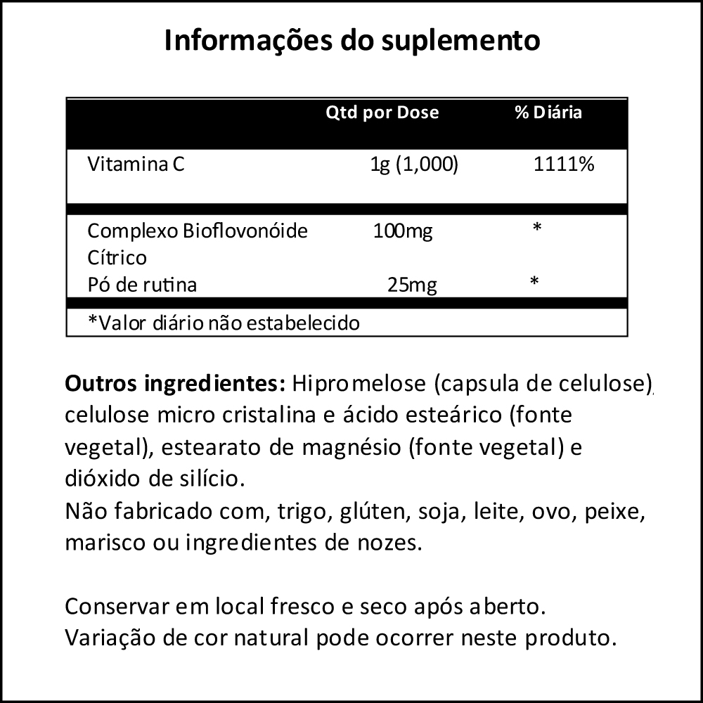 Vitamina C+bioflavonóide Now Foods 100cáps + Porta Cápsulas - Imagem 4