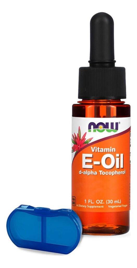 Óleo De Vitamina E 170mg Now Foods 30ml + Porta Cápsulas