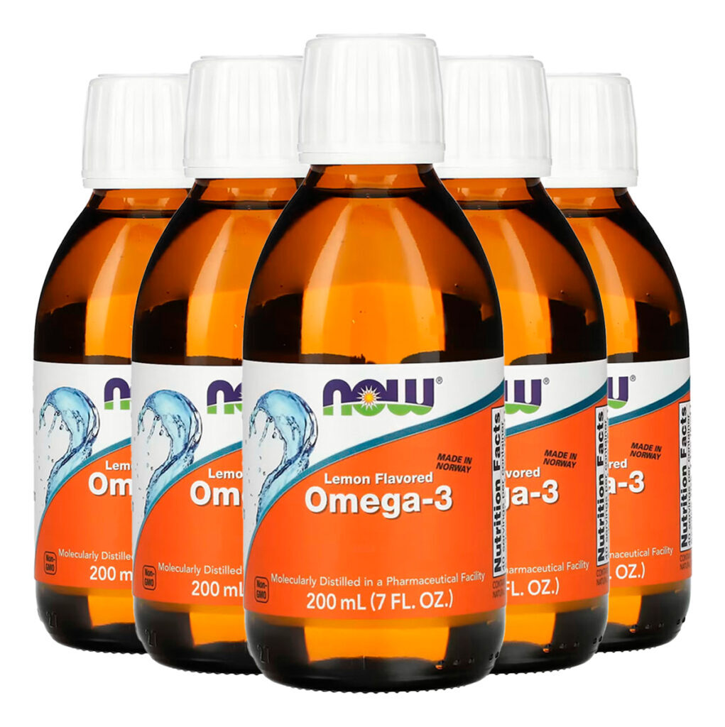 Ômega-3 Fish Oil 200ml Sabor Limão Importado 5un Now Foods