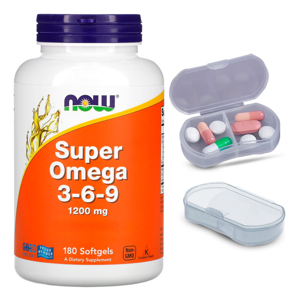 Super Ômega 3-6-9 1200mg Now Foods 180 Soft + Porta Cápsulas