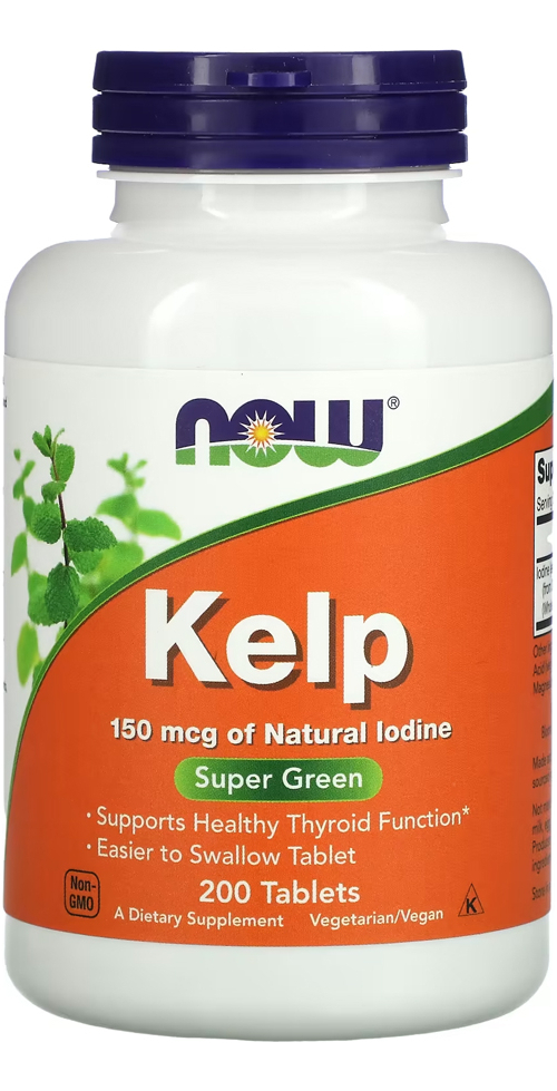 Kelp Algas 150mcg Now Foods Iodo Natural 200tablets Sabor Sem Sabor