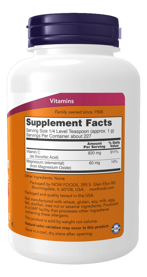 Ascorbato Magnésio Pó + Vit C 227g Importado 3un Now Foods - Imagem 3