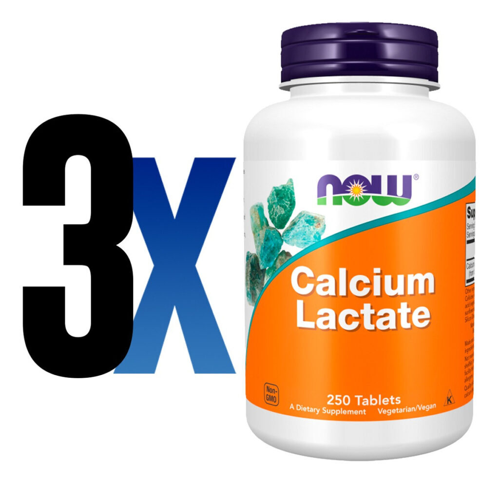 Cálcio Lactado 250 Tablets Importado 3un Now Foods - Imagem 2