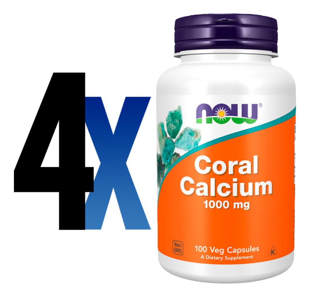 Coral Cálcio 1000mg 100 Cáps Importado 4un Now Foods - Imagem 2