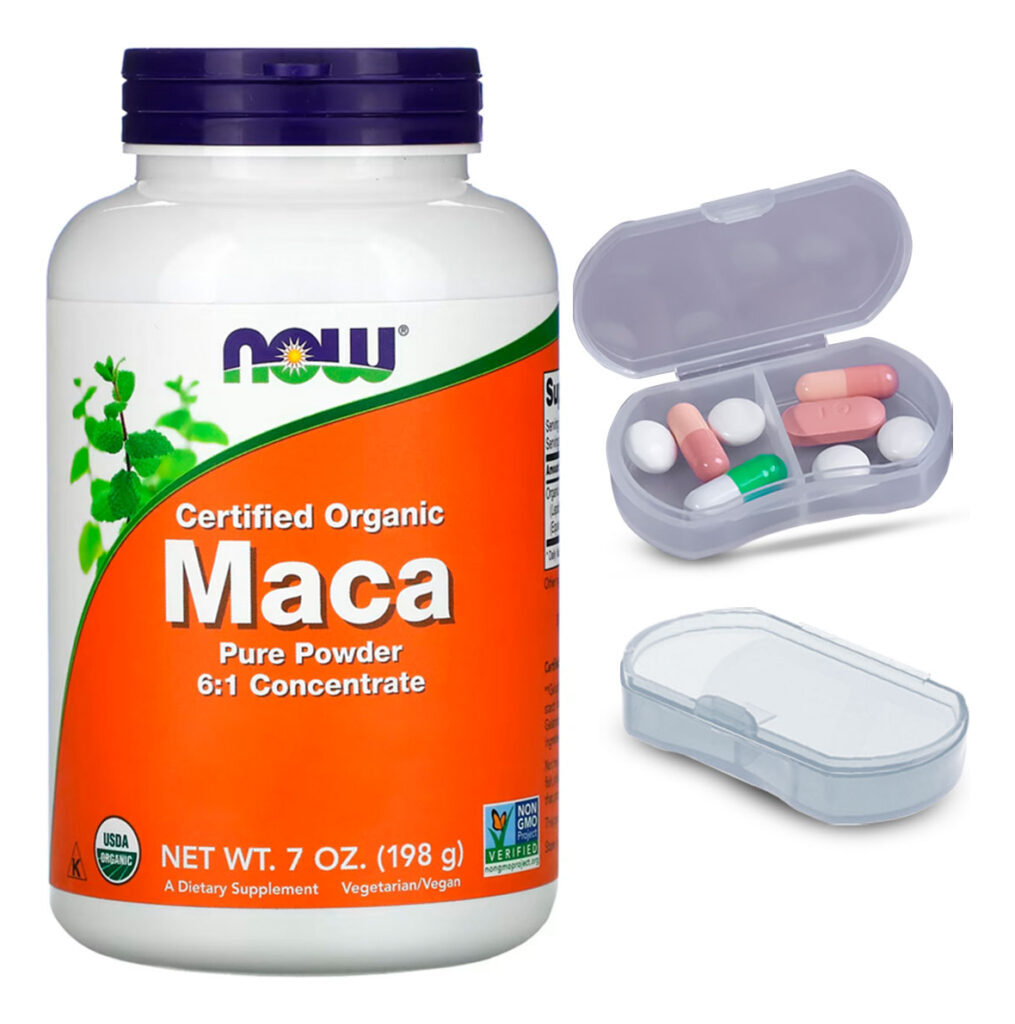 Maca Peruana Em Pó Now Foods 198g Orgânica + Porta Cápsulas