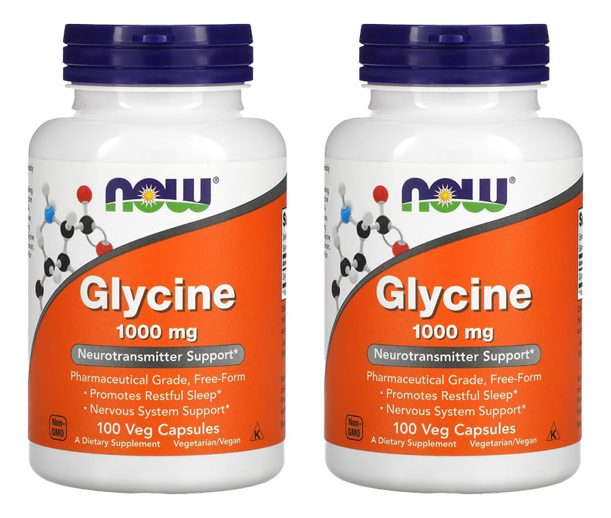 Glicina 1000mg Now Foods Glycine 100 Veg Caps 2un Sabor Sem Sabor