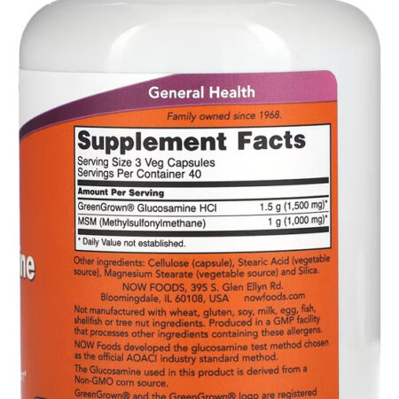 Glucosamina E Msm 120 Caps Importado 5un Now Foods - Imagem 4
