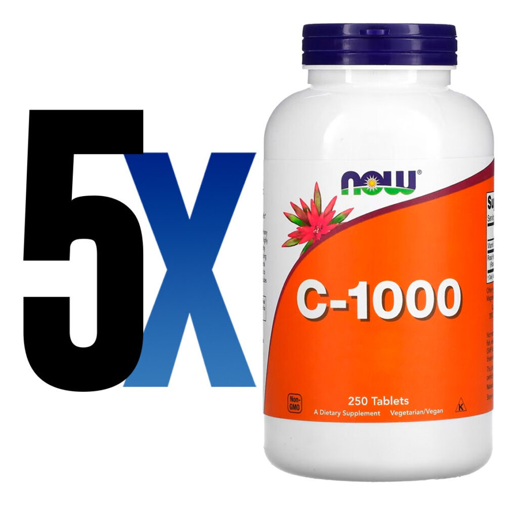 Vitamina C 1000mg+r. Mosqueta 250tab Importado 5un Now Foods - Imagem 2