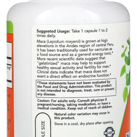 Raw Maca Peruana 750mg 90 Cápsulas Importado 4un Now Foods - Imagem 4