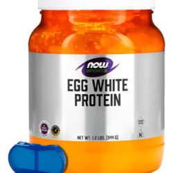 Proteína Clara Ovo Now Foods 544g Sem Sabor + Porta Cápsulas
