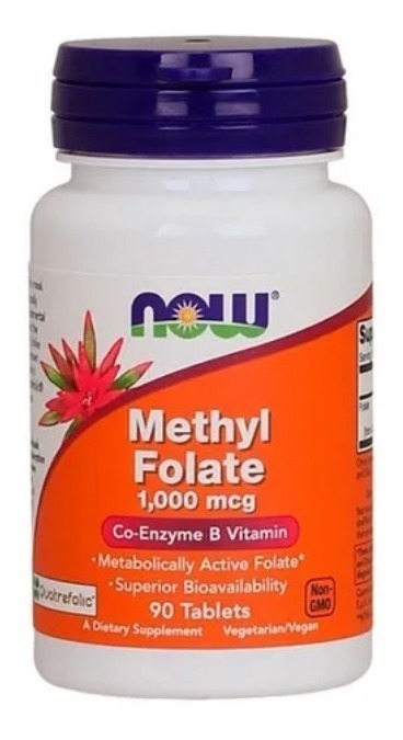Metil Folato Methyl Folate 1000mcg 90 Tabs - Now Foods Eua