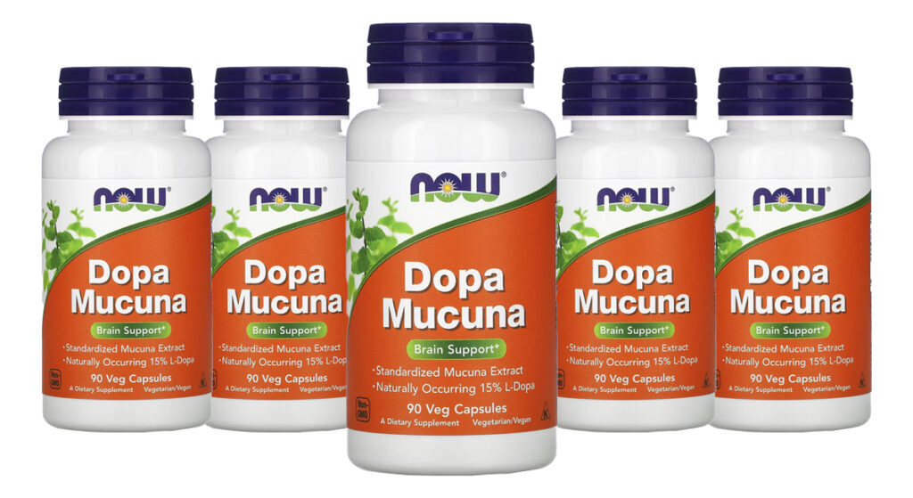 Dopa Mucuna Now Foods 90 Cápsulas Vegetarianas 5un