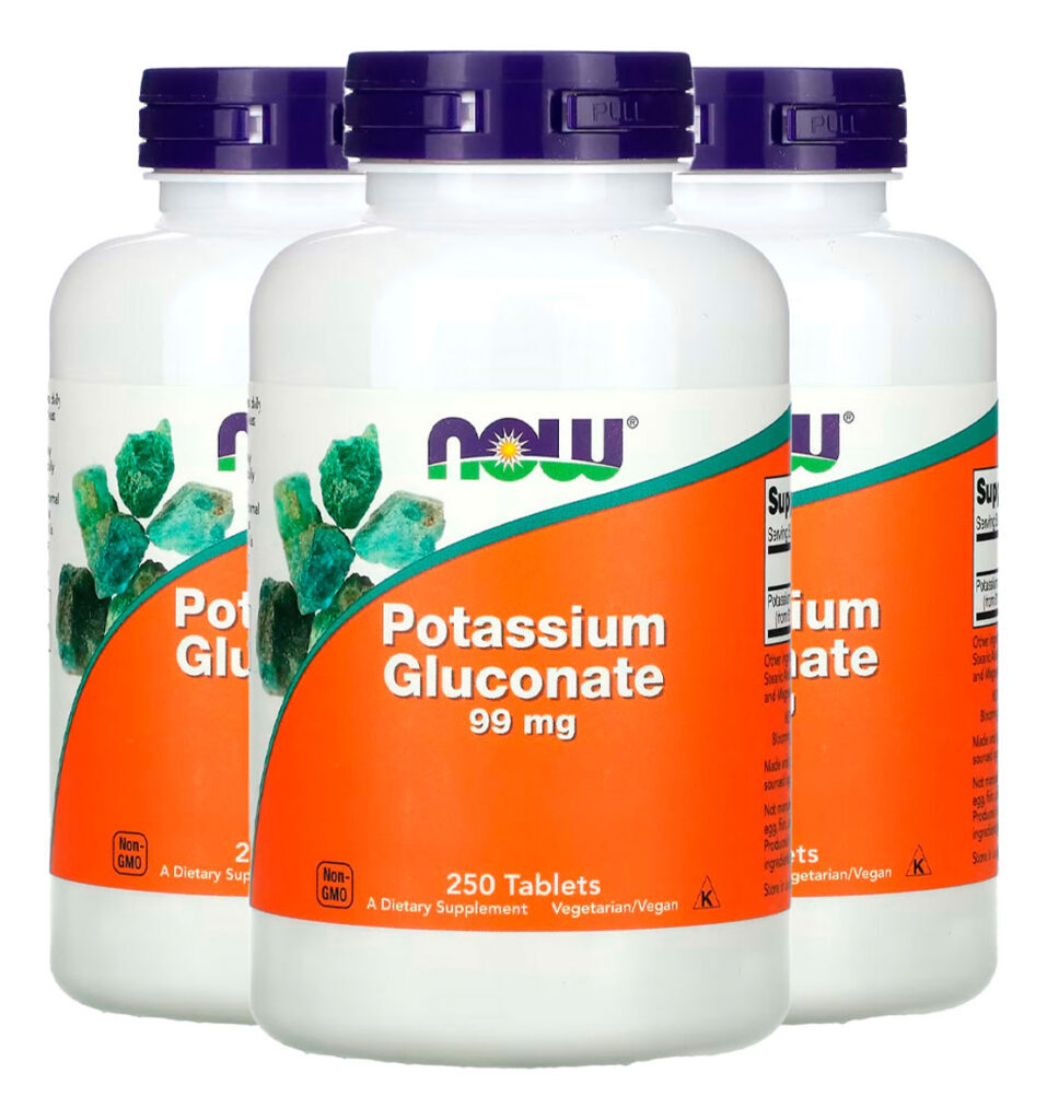 Gluconato Potássio 99mg Now Foods 250 Tabs Importado 3un