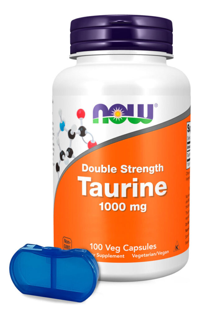 Taurina 1000mg Dupla Força Now Foods 100veg Cáps