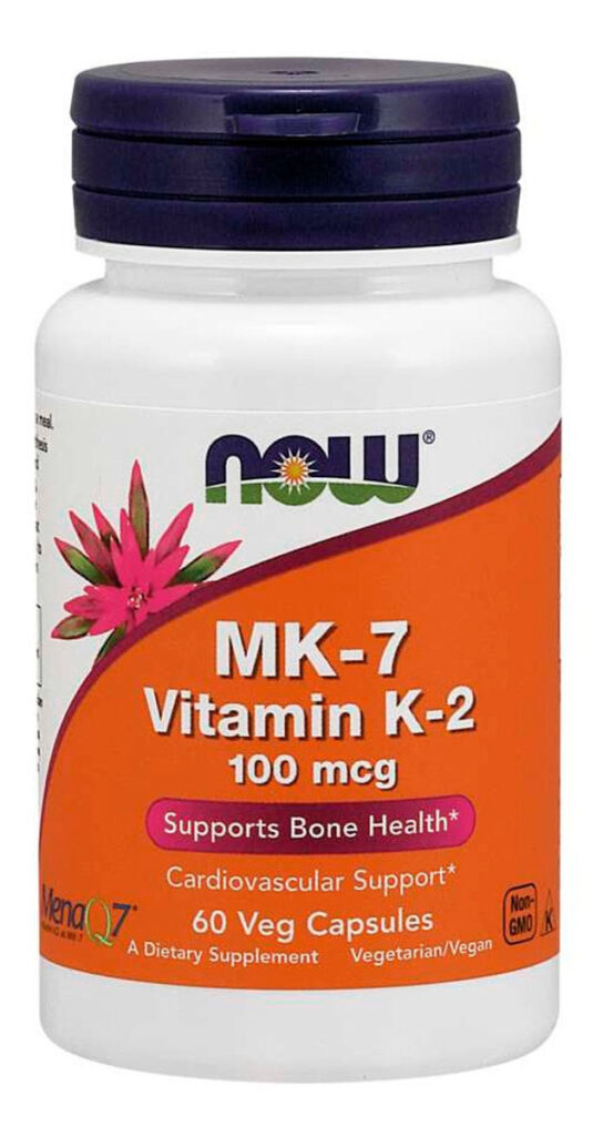 Mk-7 Vitamina K-2 100 Mcg 60 Cápsulas Vegetais Now Foods