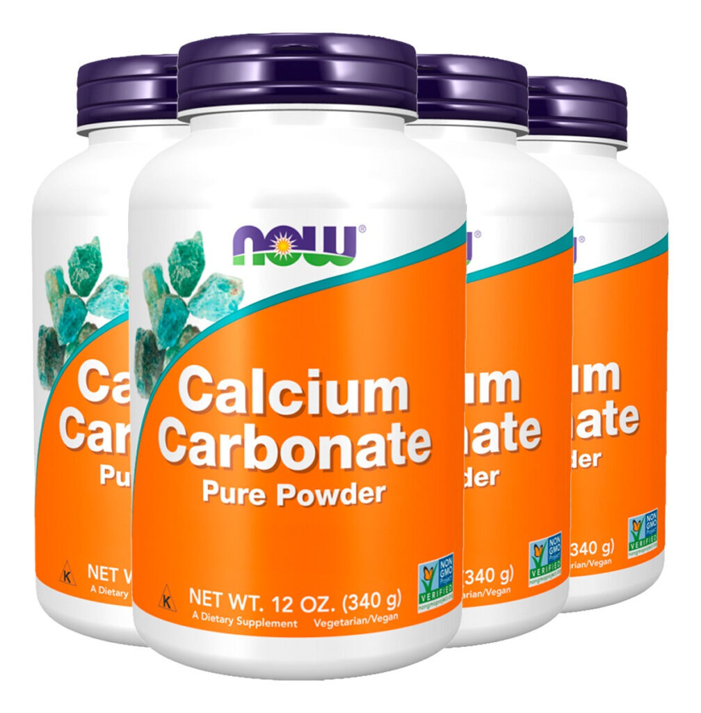 Carbonato Cálcio Pó 340g Importado 4un Now Foods