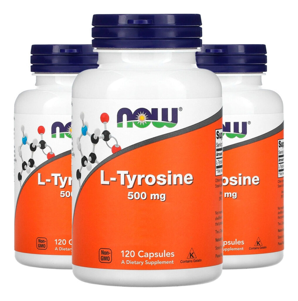 L-tirosina 500mg Forma Livre 120cáps Importado 3un Now Foods