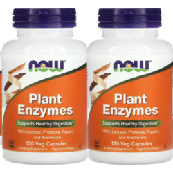 Enzimas Digestivas Now Foods Plant Enzymes 120 Veg Caps 4un