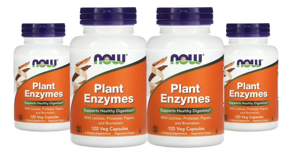 Enzimas Digestivas Now Foods Plant Enzymes 120 Veg Caps 4un