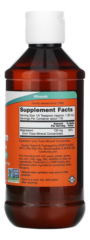 Magnésio Líquido Now Foods Traço Mineral 237ml Importado - Imagem 2