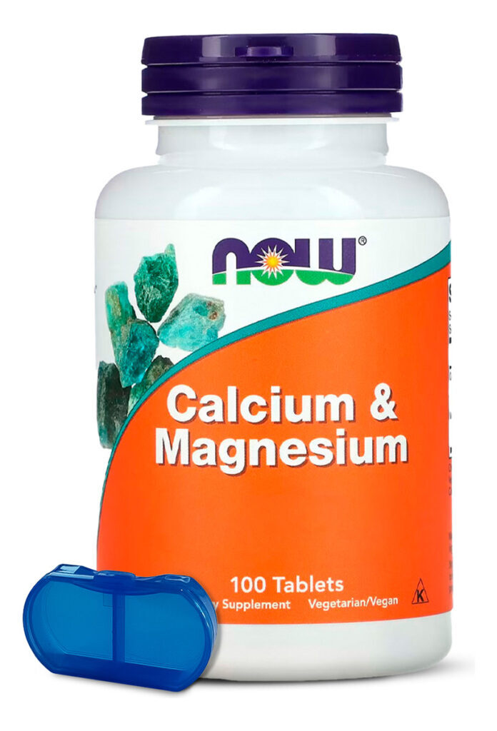 Cálcio E Magnésio Now Foods 500/250mg 100 Tabs +porta Cáps