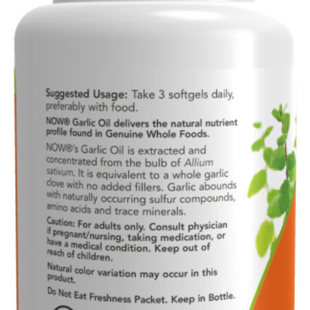 Óleo De Alho 1500 Mg Now Foods 250 Caps Garlic Oil Importado Sabor Original - Imagem 4