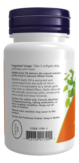 Óleo De Alho 1500 Mg Now Foods 250 Caps Garlic Oil Importado Sabor Original - Imagem 4
