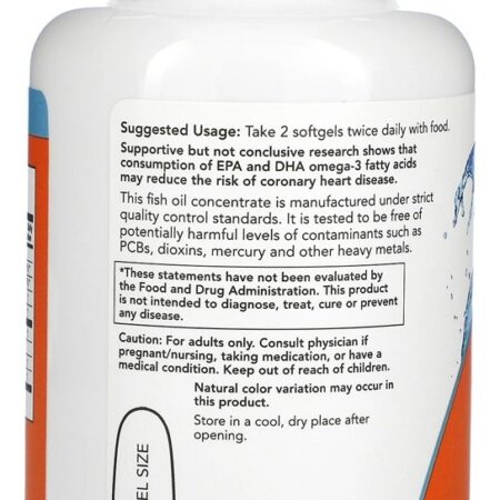 Ômega-3 Molecularmente Destilados Now Foods 100softgels - Imagem 3