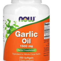 Óleo De Alho 1500 Mg Now Foods 250 Caps Garlic Oil Importado Sabor Original