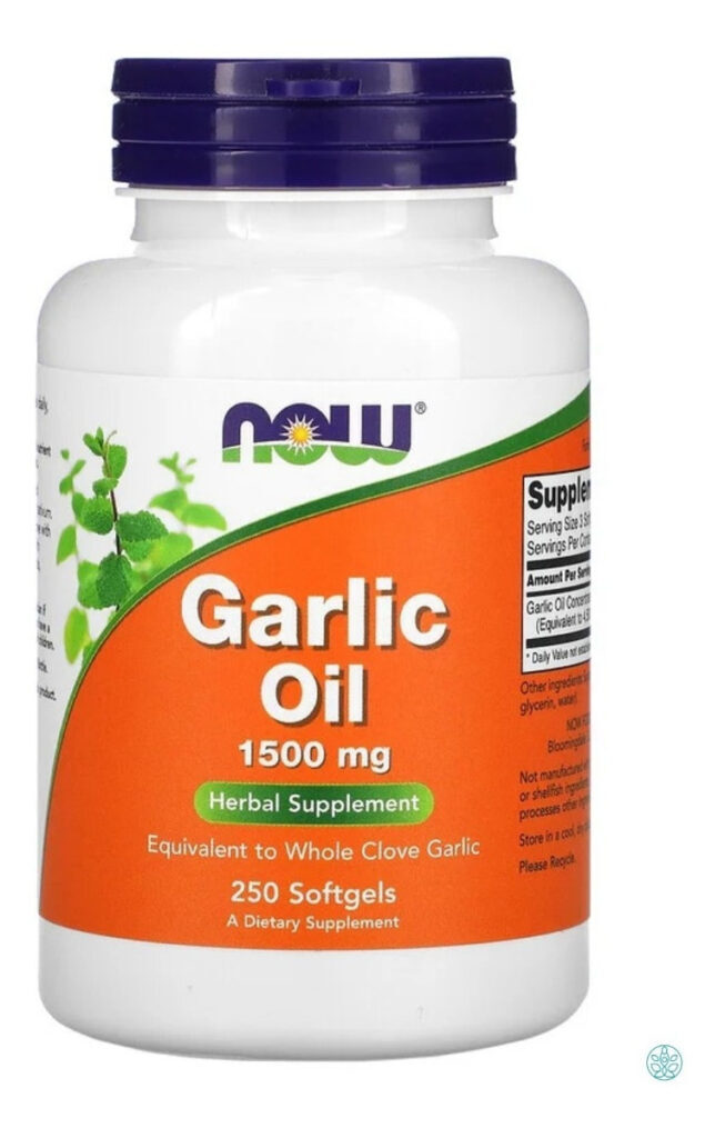 Óleo De Alho 1500 Mg Now Foods 250 Caps Garlic Oil Importado Sabor Original