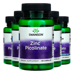 Picolinato De Zinco 22mg Swanson 60 Caps Importado 5un
